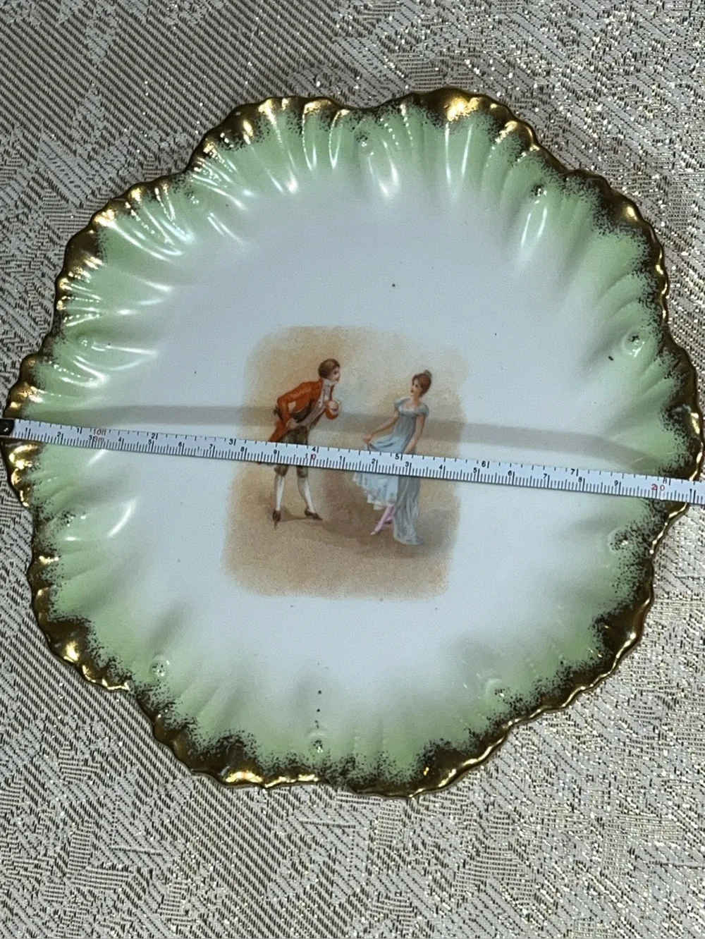 Antique Austria Karlsbad Porcelain Gold Gilt Plate Circa 1891